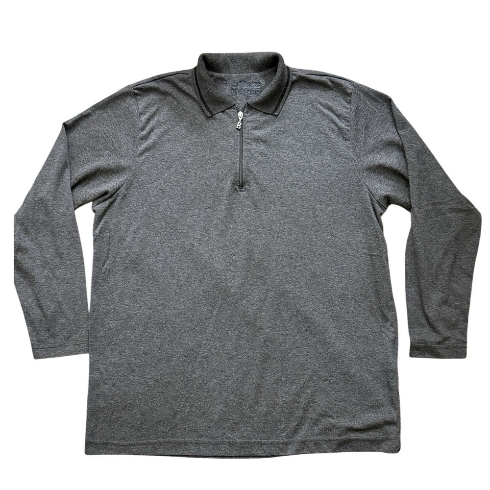 Bogner 1/4 Zip Long Sleeve Polo Shirt Mens XL Grey Lufthansa First  Knit qq01
